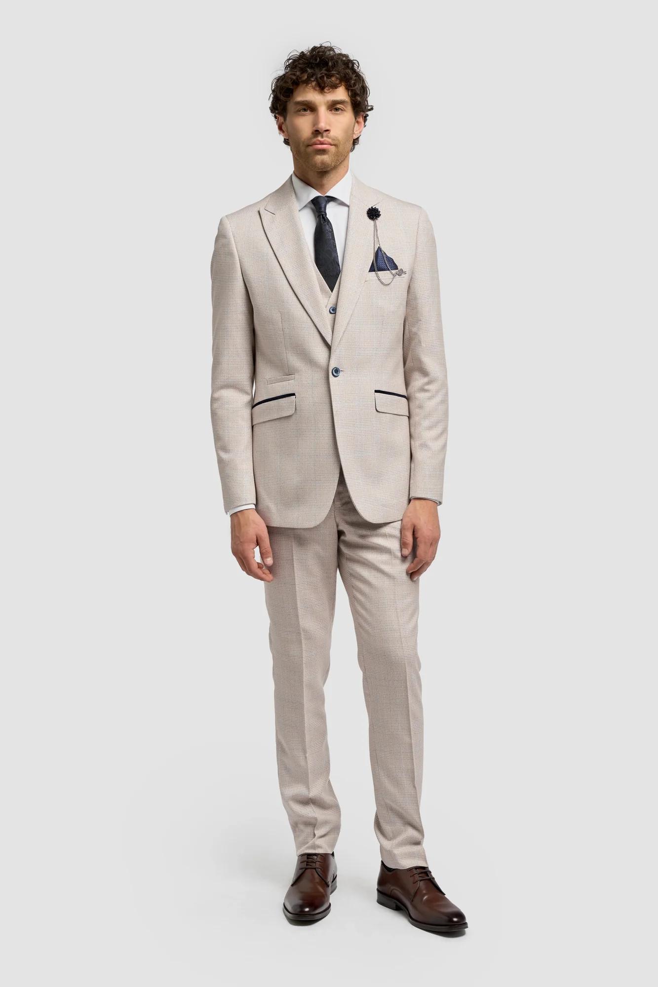 Cavani Caridi Beige Three Piece Suit 1 Cavani Caridi Beige Three Piece Suit